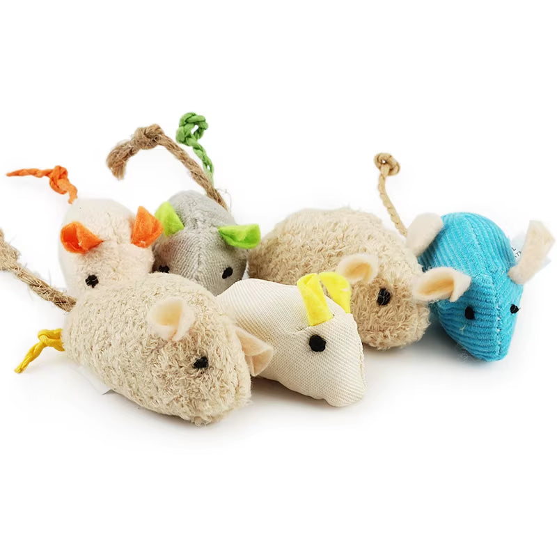 6Pcs Mix Pet Toy Catnip Mice Cats Toys Fun Plush Mouse Cat Toy for Kitten
